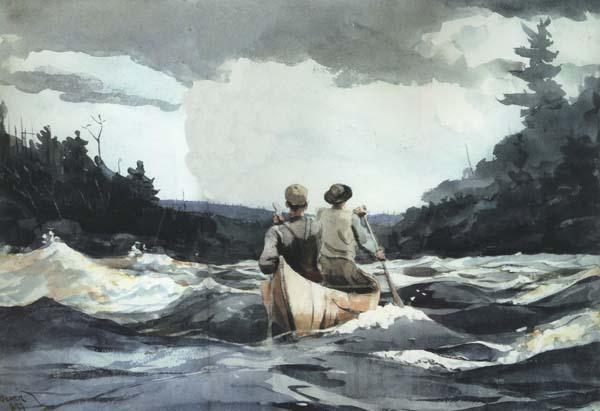 Winslow Homer Canoe in Rapids (mk44) Norge oil painting art